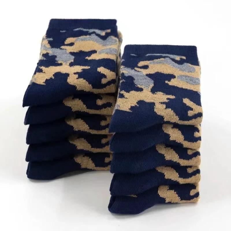 Men's Camoflauge Polyester Cotton Tube Socks by GJG Denim