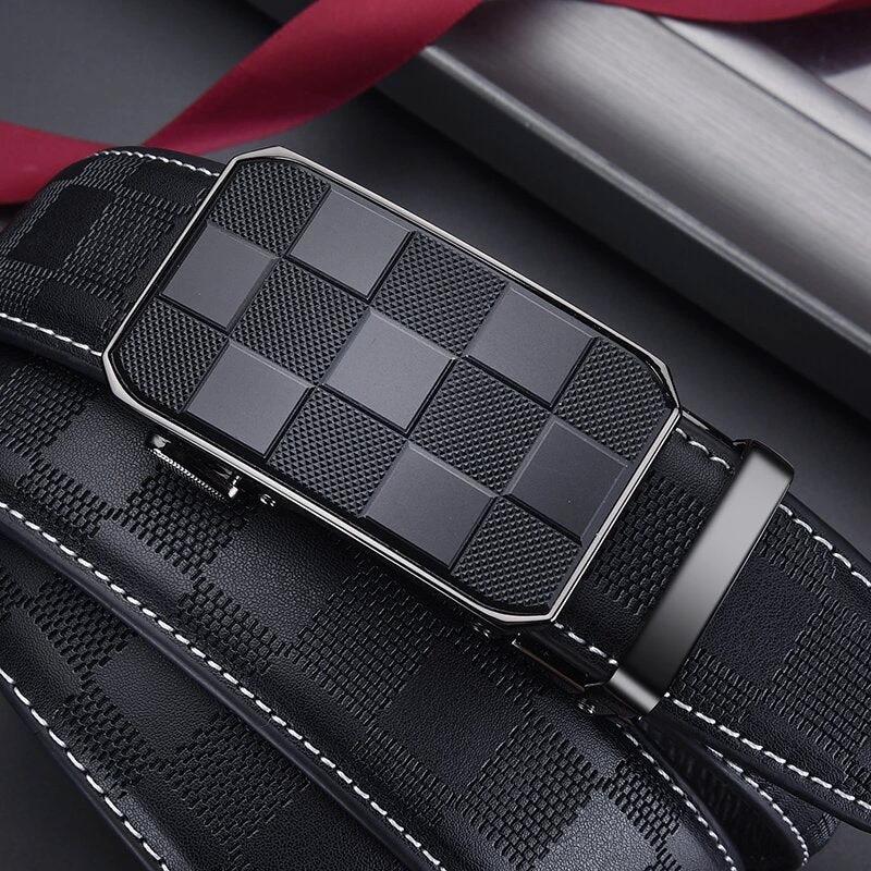 Men's Automatic Leather Buckle Belt by GJG Denim