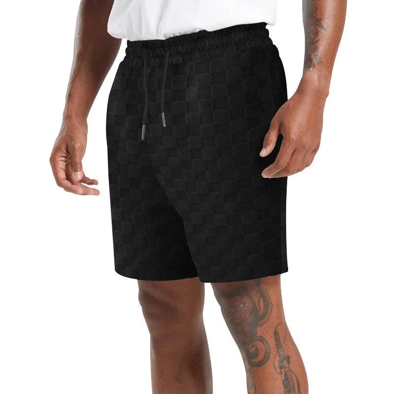 Five-point Checkerboard Plaid Loose Sports And Leisure Shorts by GJG Denim
