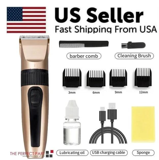 Professional Hair Clippers Trimmer Mens Barber Hair Cutting Kit Machine Cordless by GJG Denim