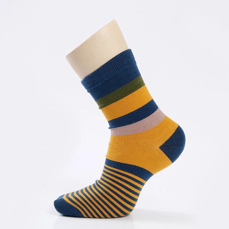Men's Cotton Colorful Stripes Socks by GJG Denim