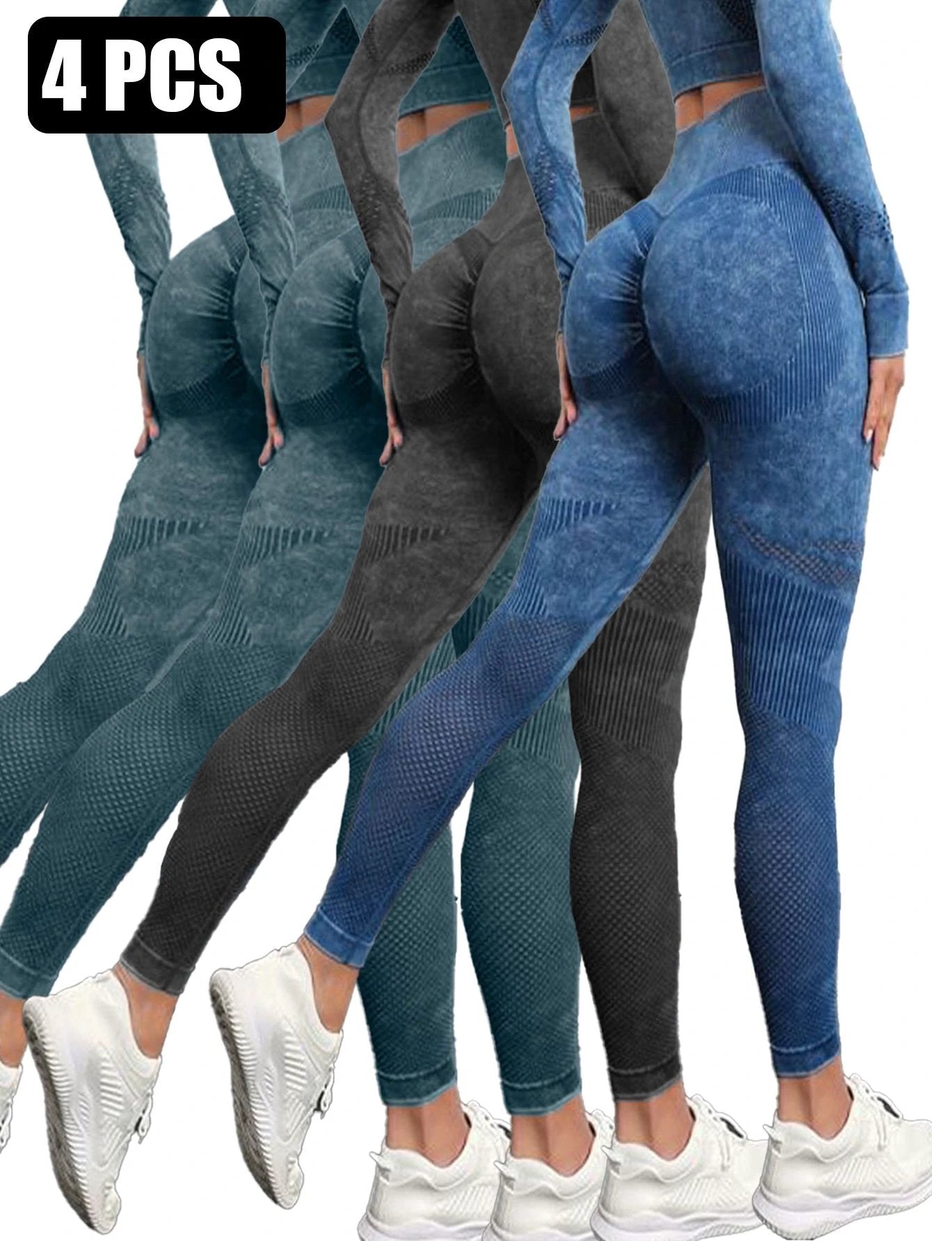 4PACK Active Yoga Pants Women's Yoga Pants by GJG Denim