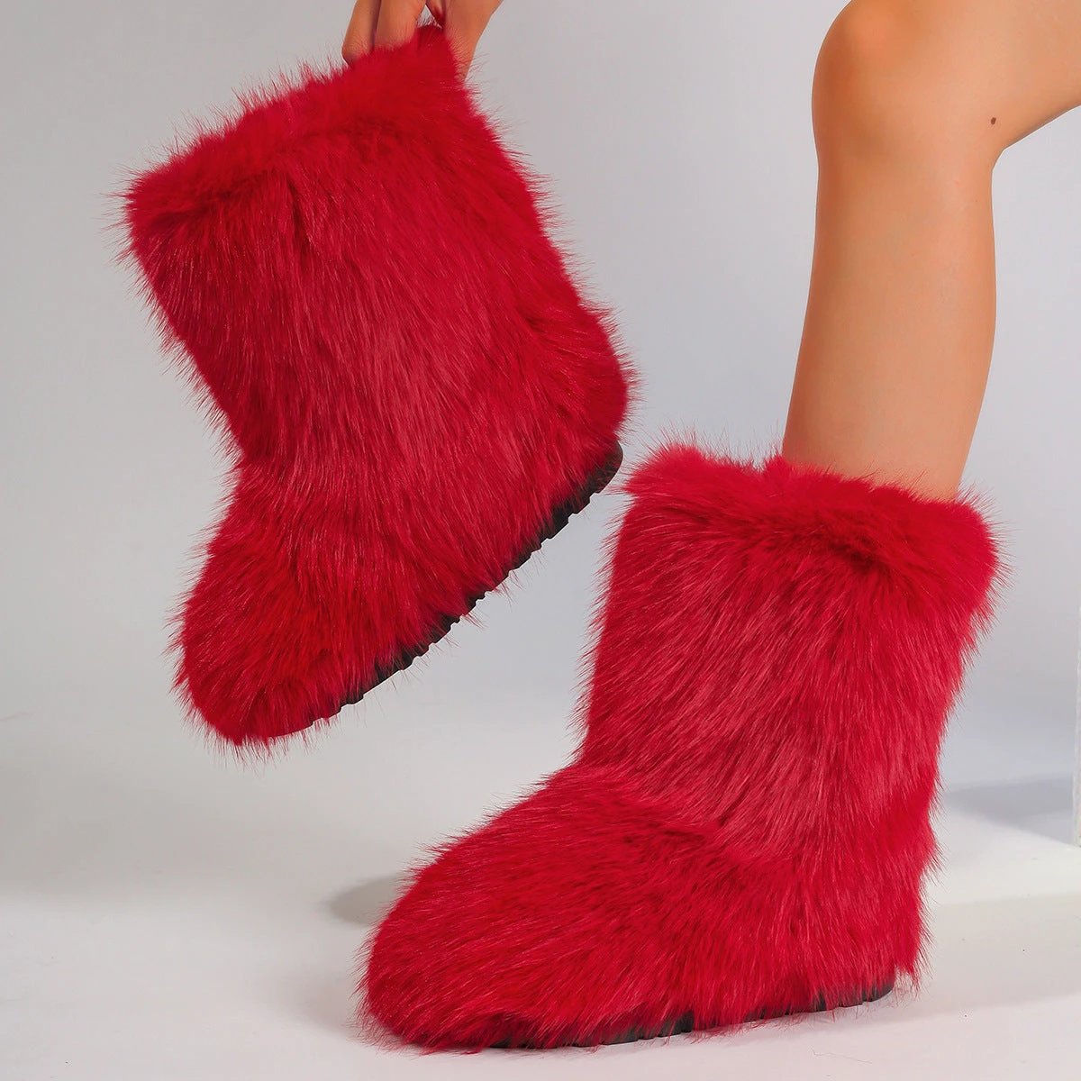 Snow Boots Middle Boots Furry Boots by GJG Denim