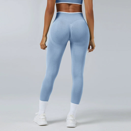 Seamless Knitted Tight High Waist Quick-drying Sports Yoga Pants by GJG Denim