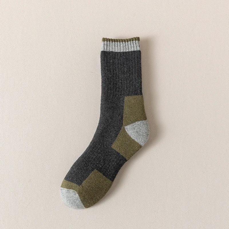 Men's Wool Fleece Lined Padded Warm Terry-loop Socks by GJG Denim