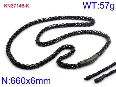 6mm Release Buckle Stainless Steel Titanium Steel Necklace For Men by GJG Denim