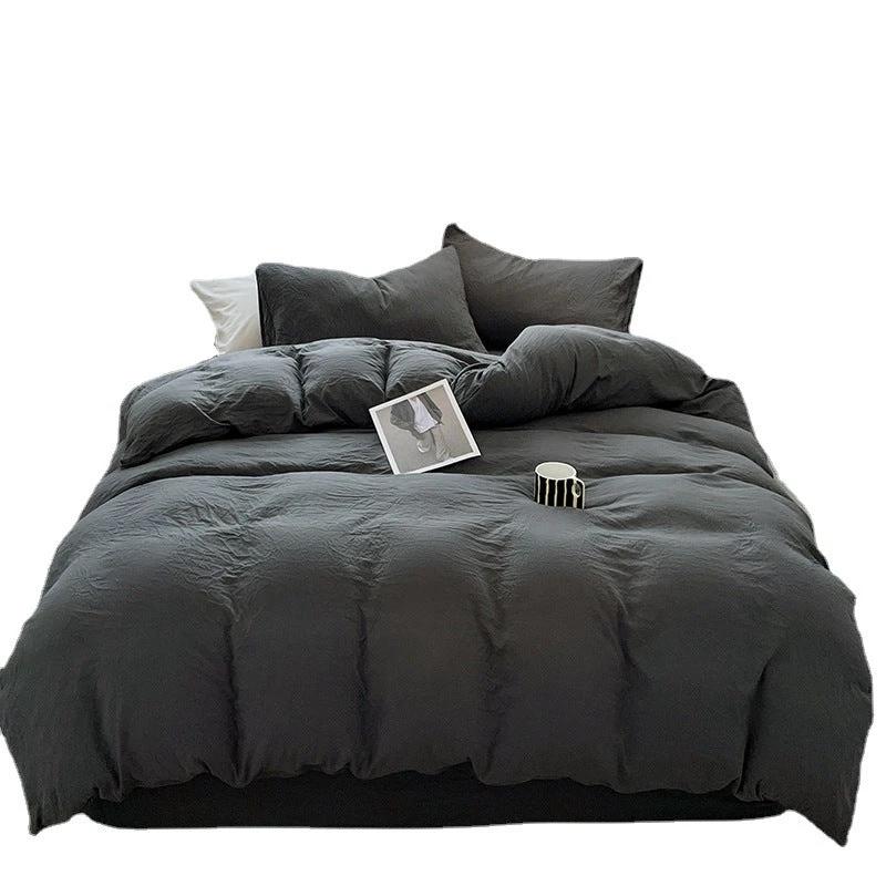 Solid Color Super Soft Washed Cotton Duvet Cover Four-piece Set by GJG Denim