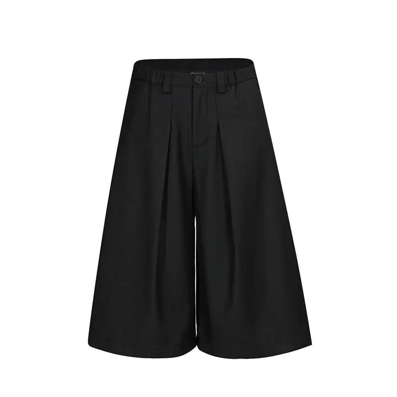 Wide-leg Pleated Men's Shorts by GJG Denim