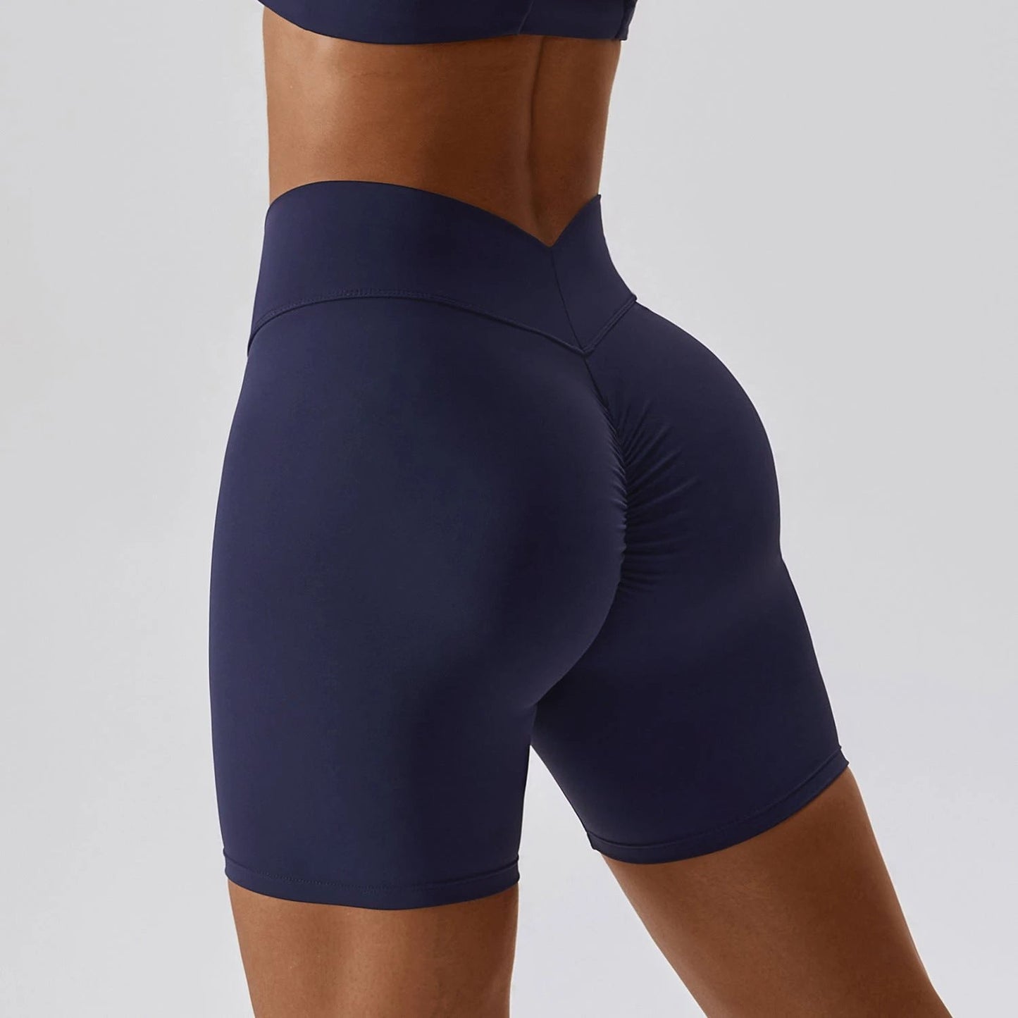 Zechuang European And American Nude Feel Tight Yoga Shorts Women by GJG Denim