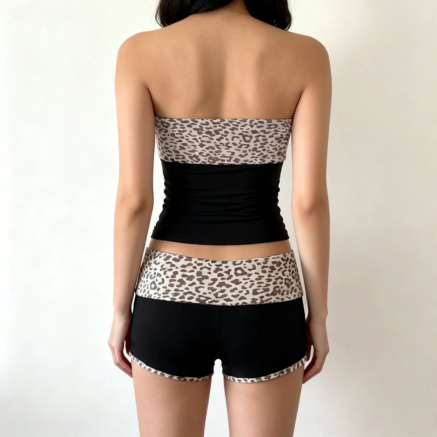 Women's Casual Tube Top And Shorts Set by GJG Denim