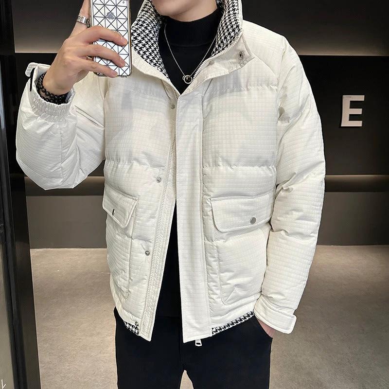 Men's Cotton Stand Collar Coat by GJG Denim
