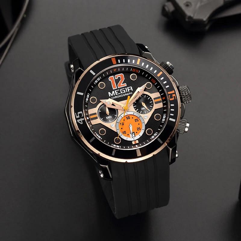 Multifunctional Timing Luminous Waterproof Silicone Sports Watch For Men by GJG Denim