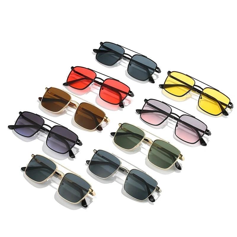 Men's Square Metal UV-proof Sunglasses by GJG Denim