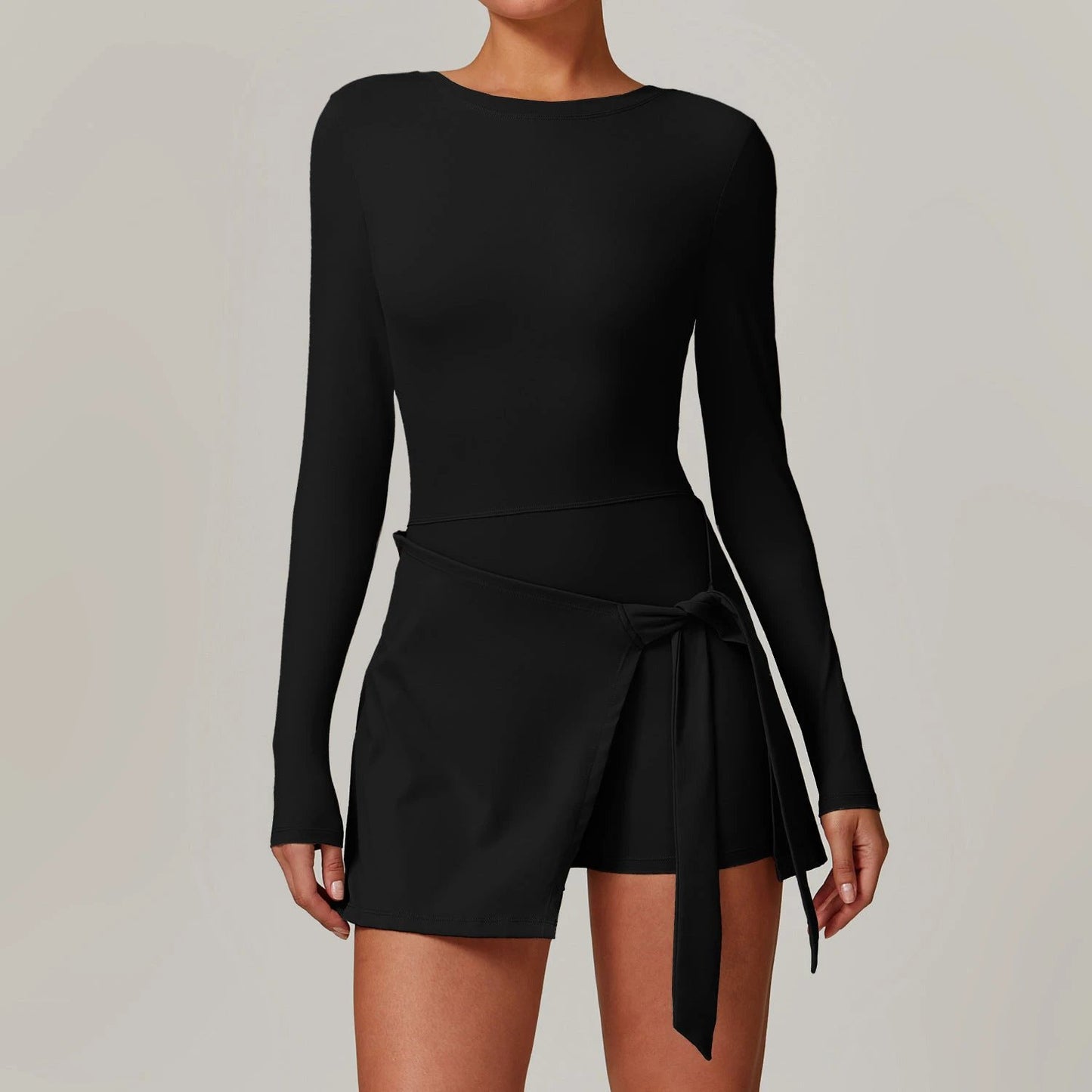 Zechuang Fake Two-piece Anti-exposure Tight Sports Dress by GJG Denim