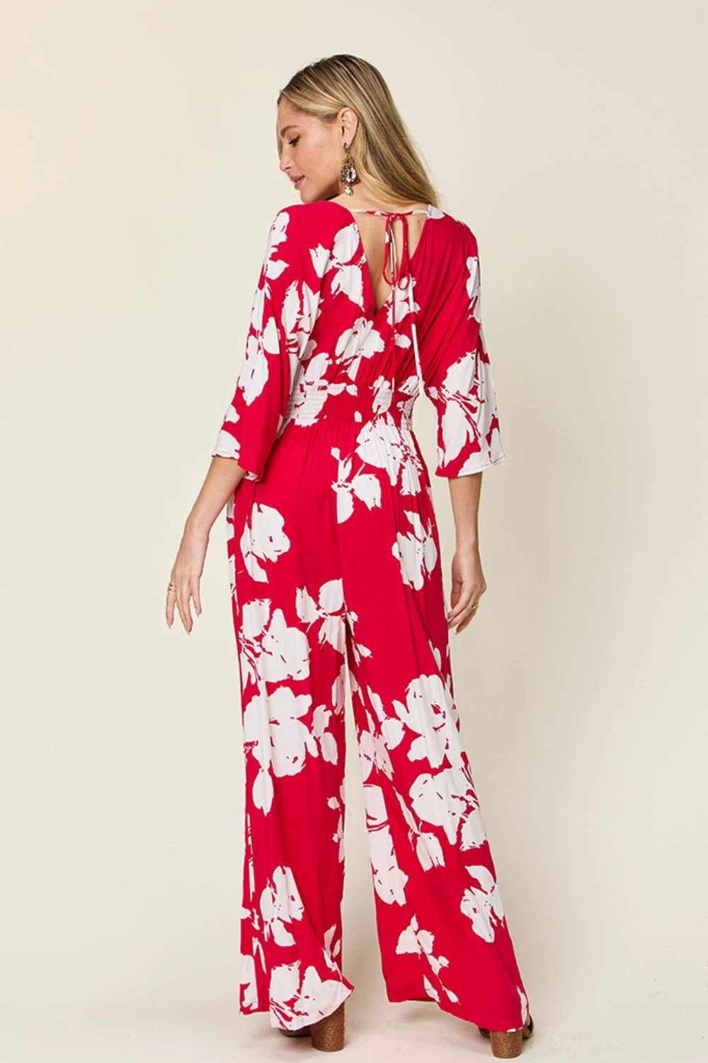 Printed Tie-Back Wide-Leg Jumpsuit by Lady Ros