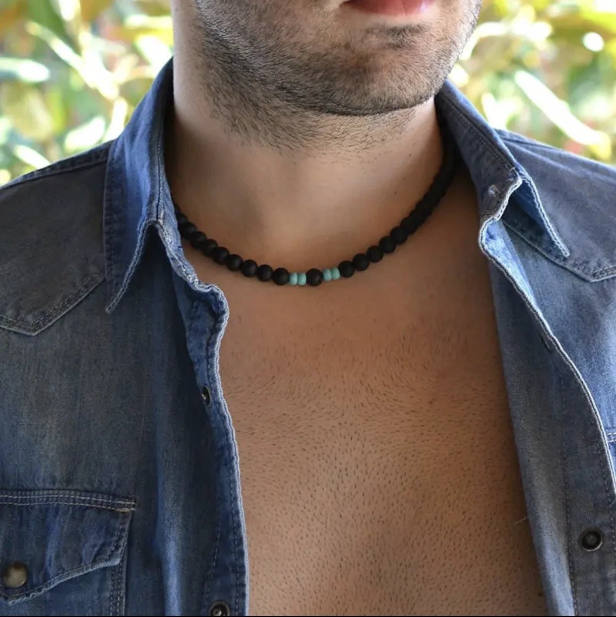 Beach Bohemian Necklace For Men by GJG Denim