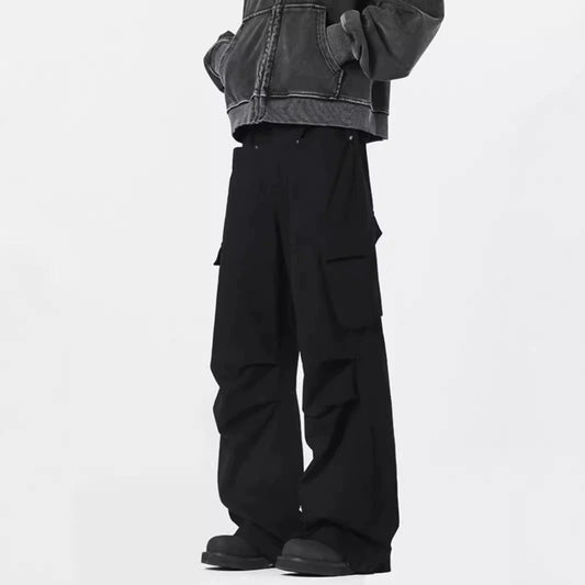 Retro Men's Straight Cargo Casual Pants by GJG Denim
