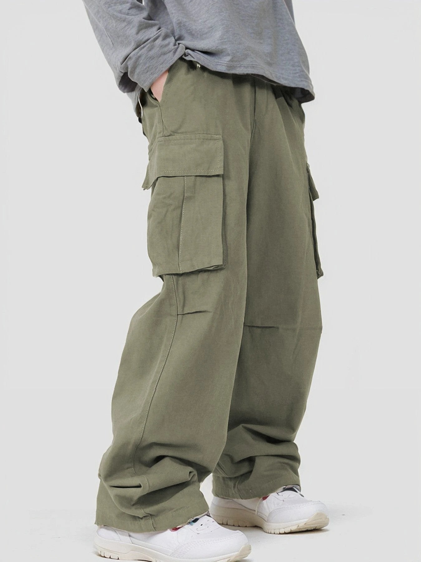 Men's Casual Loose Three-dimensional Pocket Cargo Pants by GJG Denim