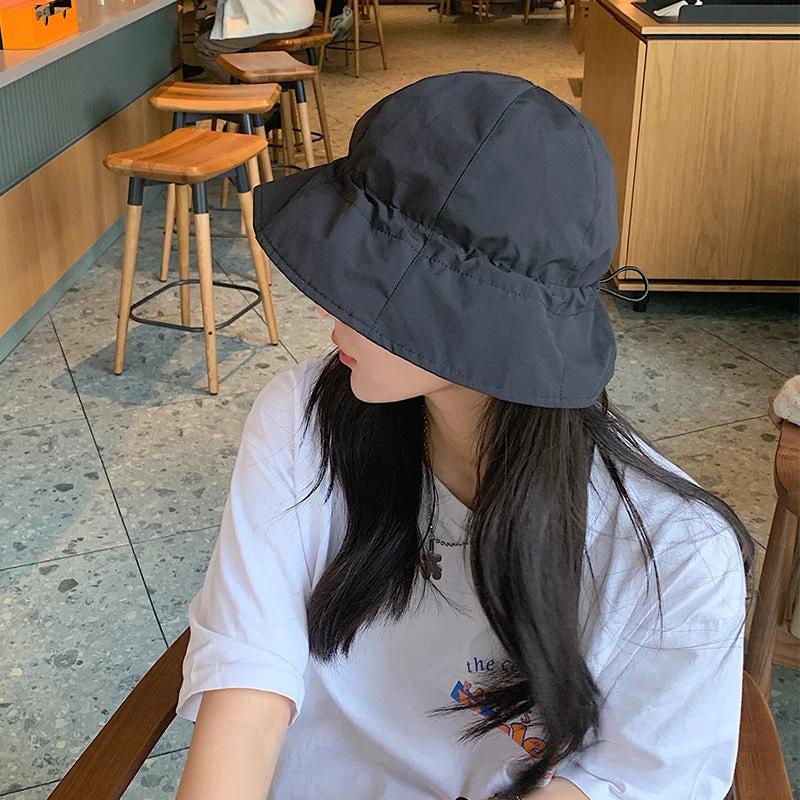 Slimming Drawstring Elastic Sun Hat For Sun Protection by GJG Denim