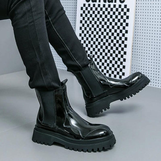 Men's Glossy Ankle Boots by GJG Denim