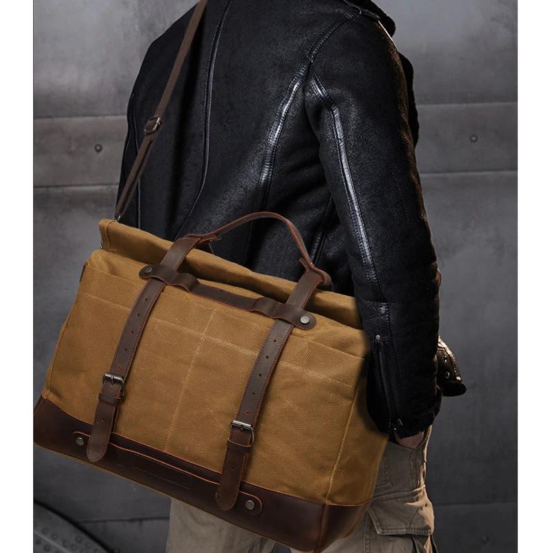 Canvas Shoulder Bag For Men by GJG Denim