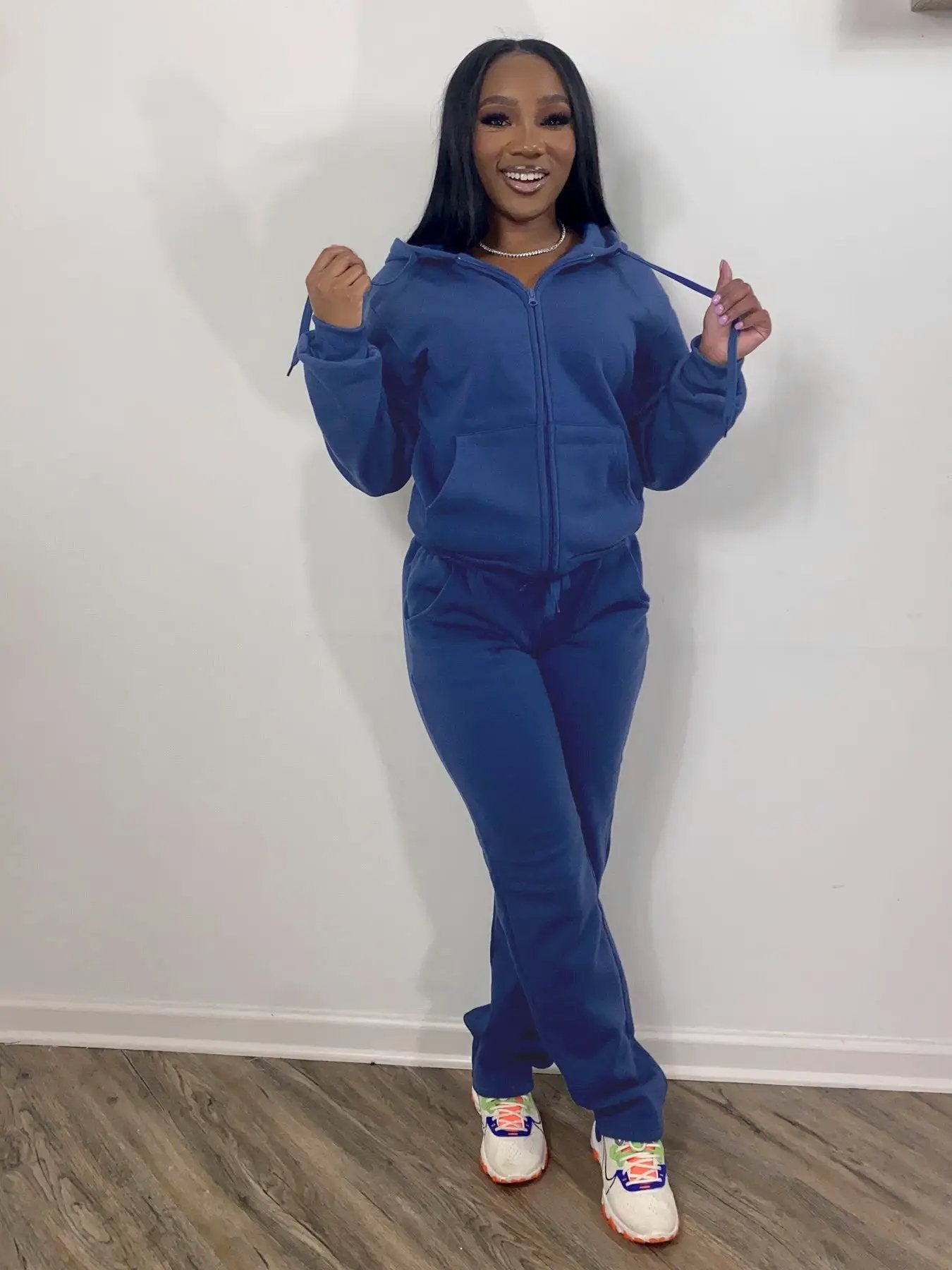 Women Sweatsuit Set 2 Piece Outfits Casual Hoodies Tops And Sweatpants Jogger Tracksuits Loose Trousers by GJG Denim