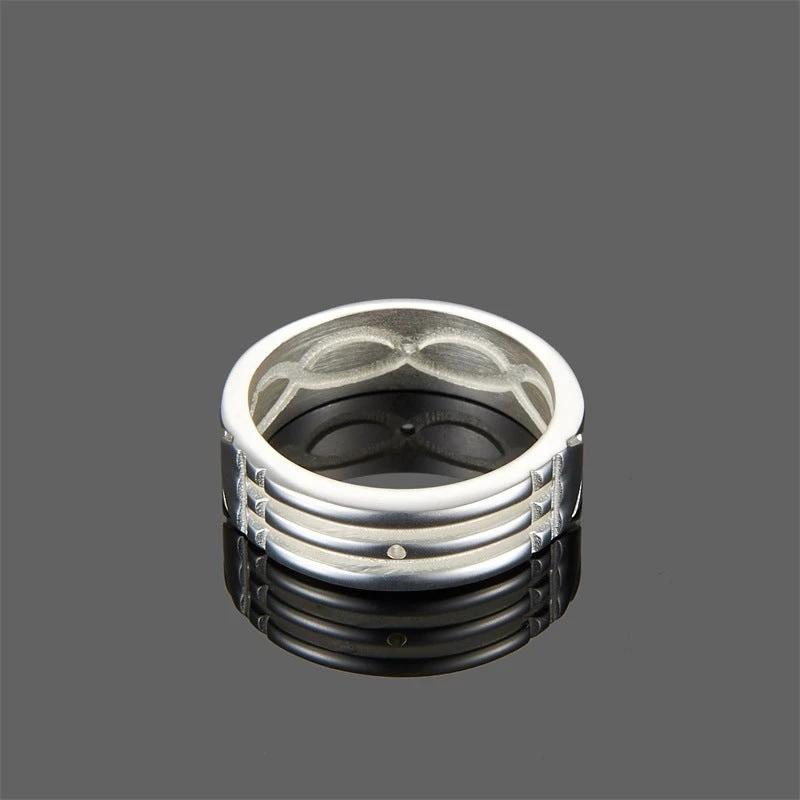 Simple And Fashionable Silver Gold Festive Ring For Men by GJG Denim
