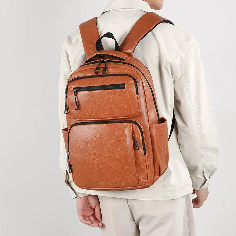 Large Capacity Men's Simple Business Commute Multi-space Backpack by GJG Denim