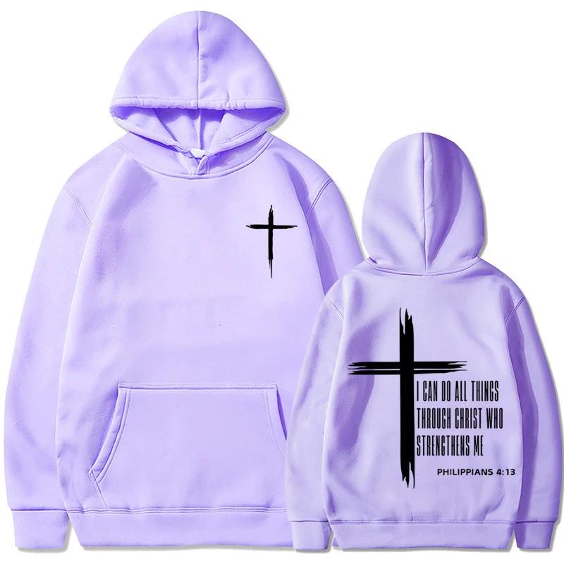 Men's "I Can Do All Things Through Christ" Hoodie by GJG Denim