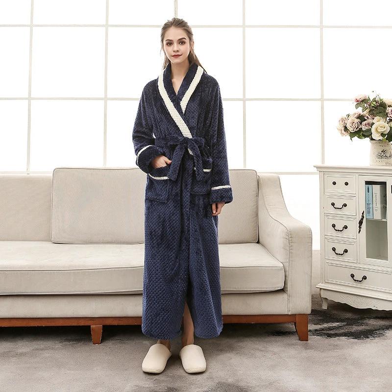 Women Pajamas Couple Gown Bathrobe Winter Robe by GJG Denim