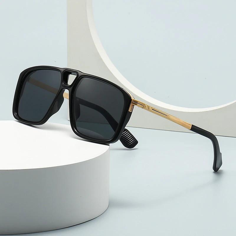 Men's Retro Double Square Sunglasses by GJG Denim
