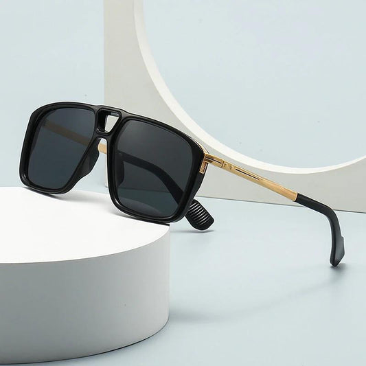 Men's Retro Double Square Sunglasses by GJG Denim