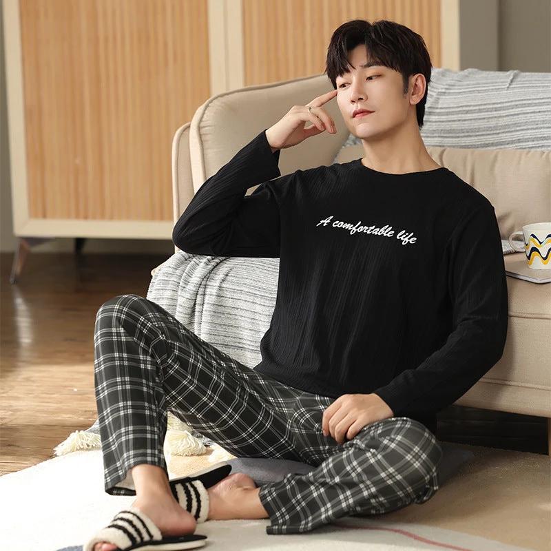 Men's Varions Print Long Sleeve Pajamas by GJG Denim
