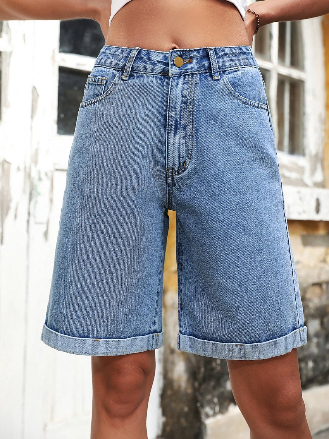 High Waist Denim Shorts by Lady Ros