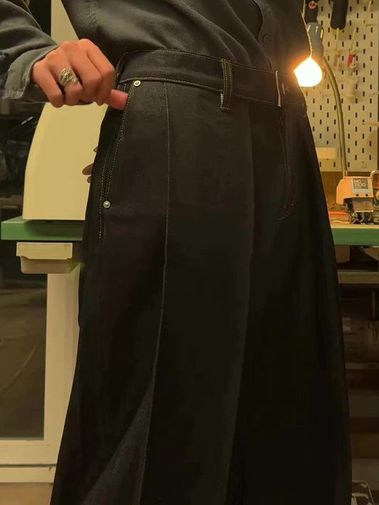 Men's Classic Pocket Denim Wide-Leg Jeans by GJG Denim