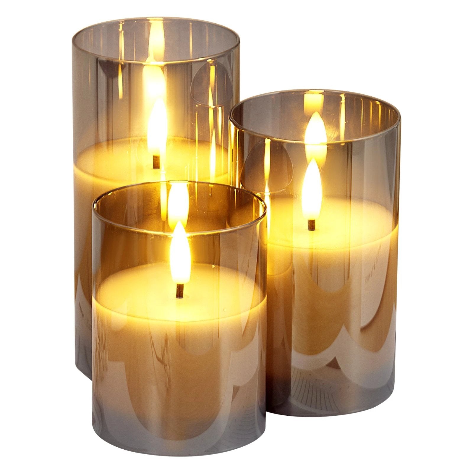 Flameless LED Candles 3 Pack Battery Operated With Remote Control, Realistic Flickering by GJG Denim