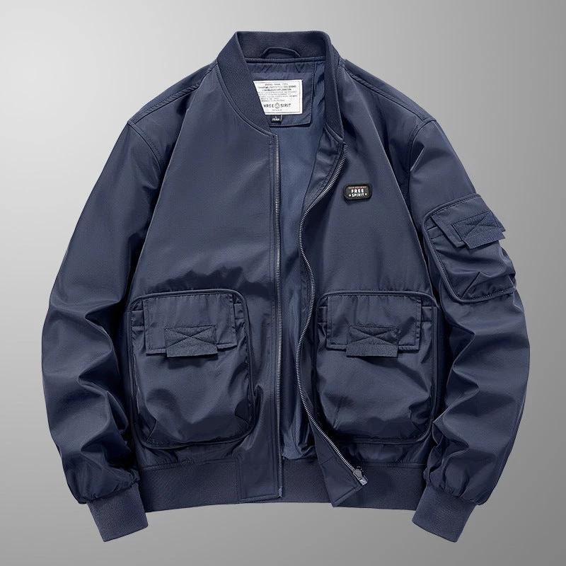 Men's Pilot Multi-bag Windproof Breathable Retro Jacket by GJG Denim