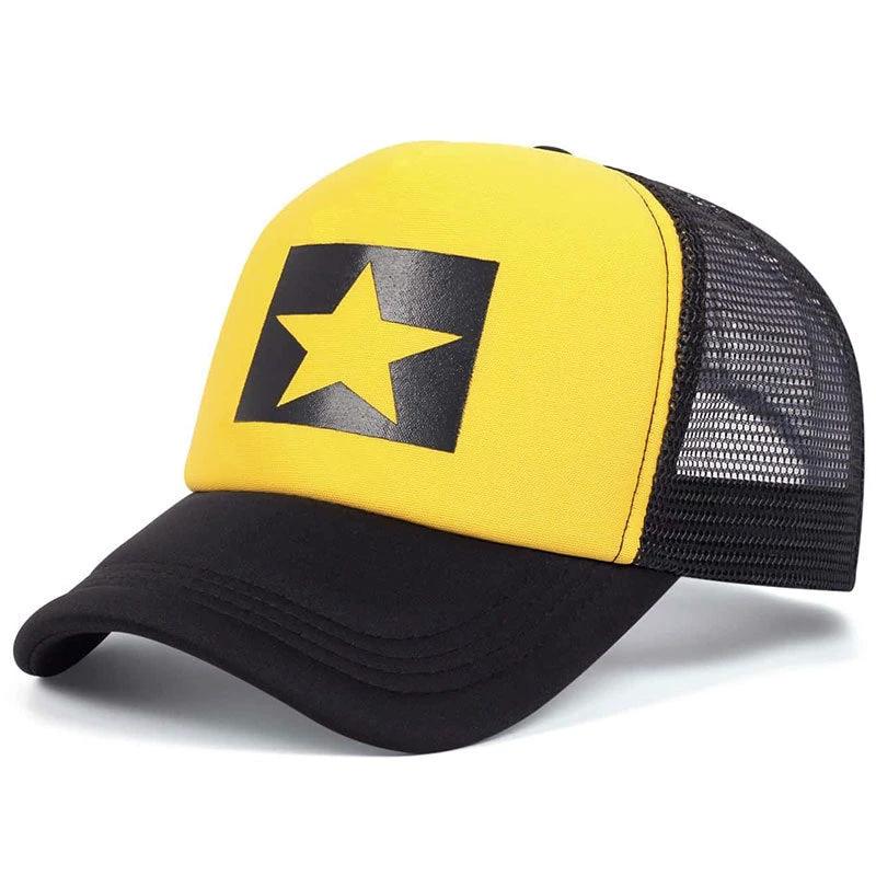 Five-pointed Star Letter Printed Sponge Baseball Hat by GJG Denim