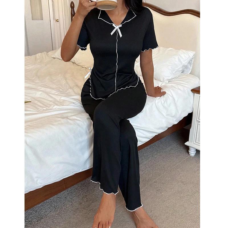 Womens Casual Top And Pants Pajama Set by GJG Denim