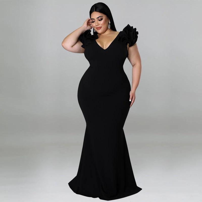 European And American Fashion Plus Size Women Backless Dress by GJG Denim