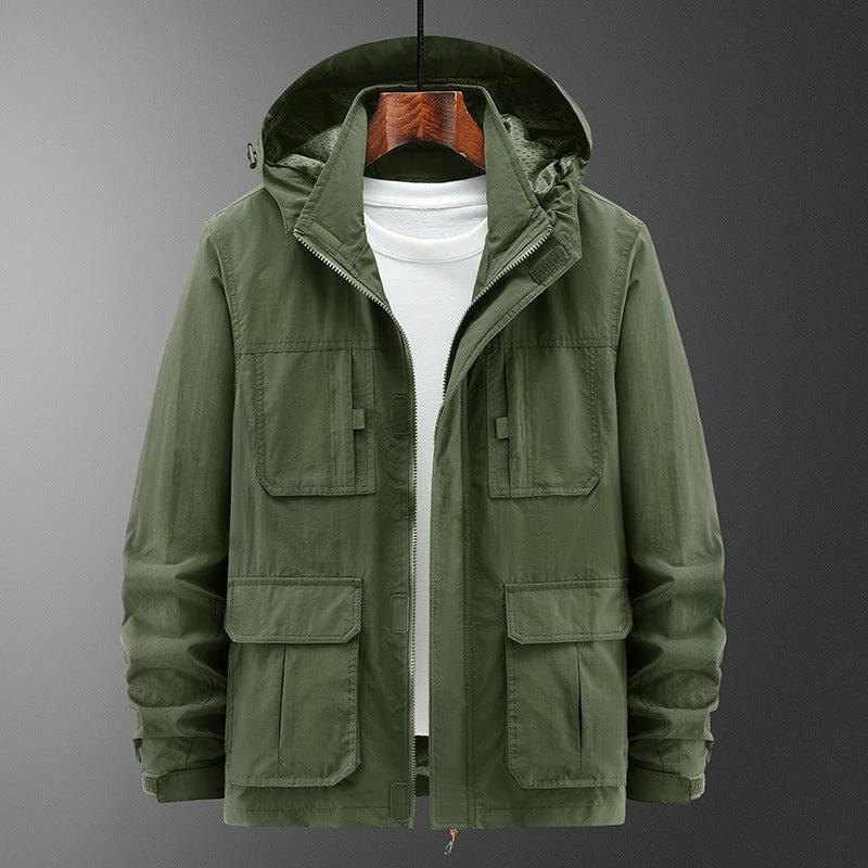 Men's Fashion Casual Loose Outdoor Shell Jacket by GJG Denim