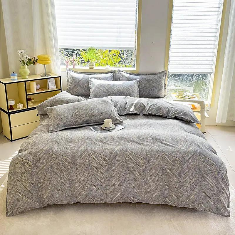 Breathable And Skin-friendly Brushed Duvet Cover And Bed Sheets by GJG Denim