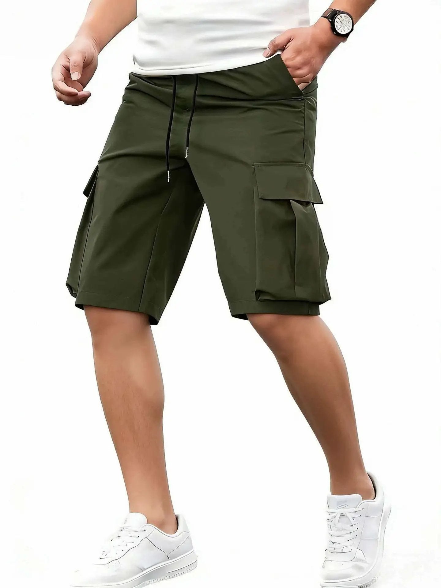 Men's Loose-Fit Casual Shorts With Multiple Pockets by GJG Denim