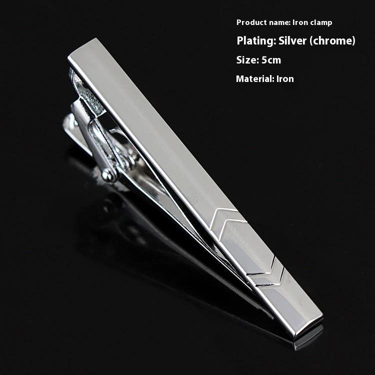 Men's Business Silver Simple Fashion Short Tie Clip by GJG Denim