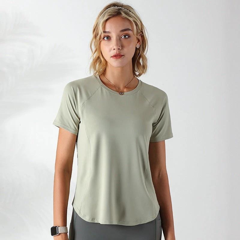 Quick-drying Mesh Stitching Workout Clothes Top For Women by GJG Denim
