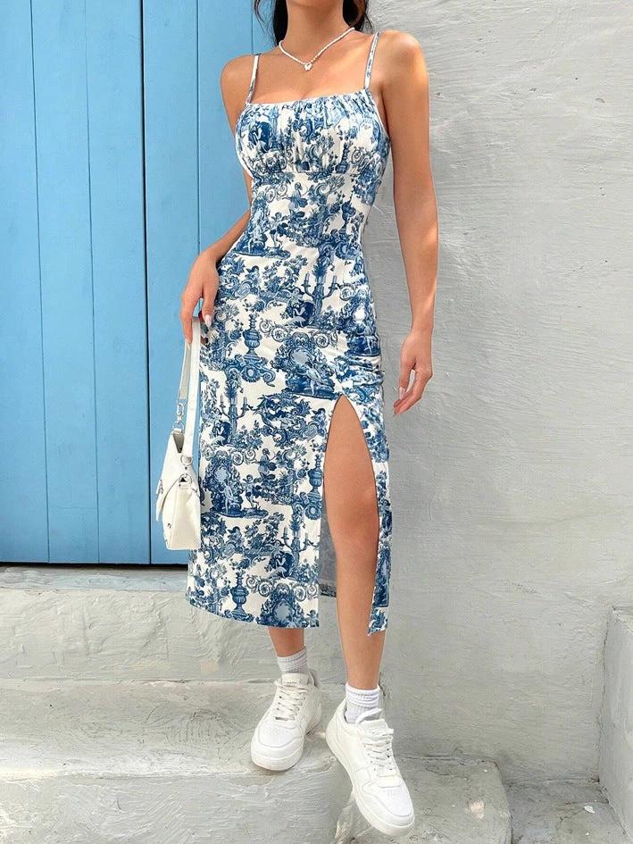 Leopard Print Sheath Long Dress by GJG Denim