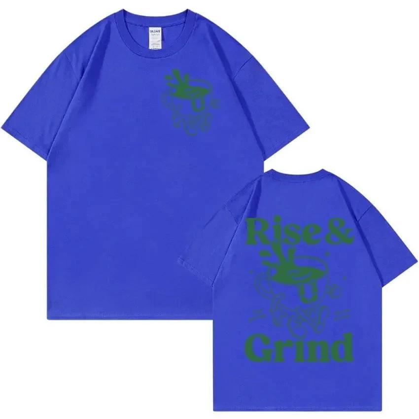 "Rise And Grind" Coffee Fun Expression Cartoon T-shirt For Men by GJG Denim