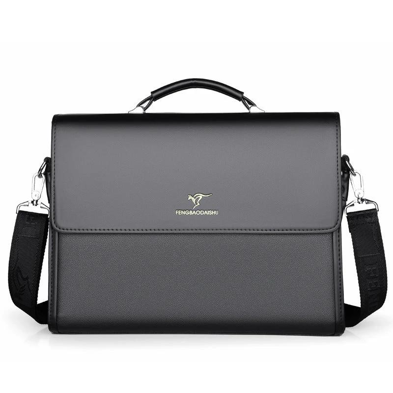 Men's Horizontal Leather Briefcase by GJG Denim