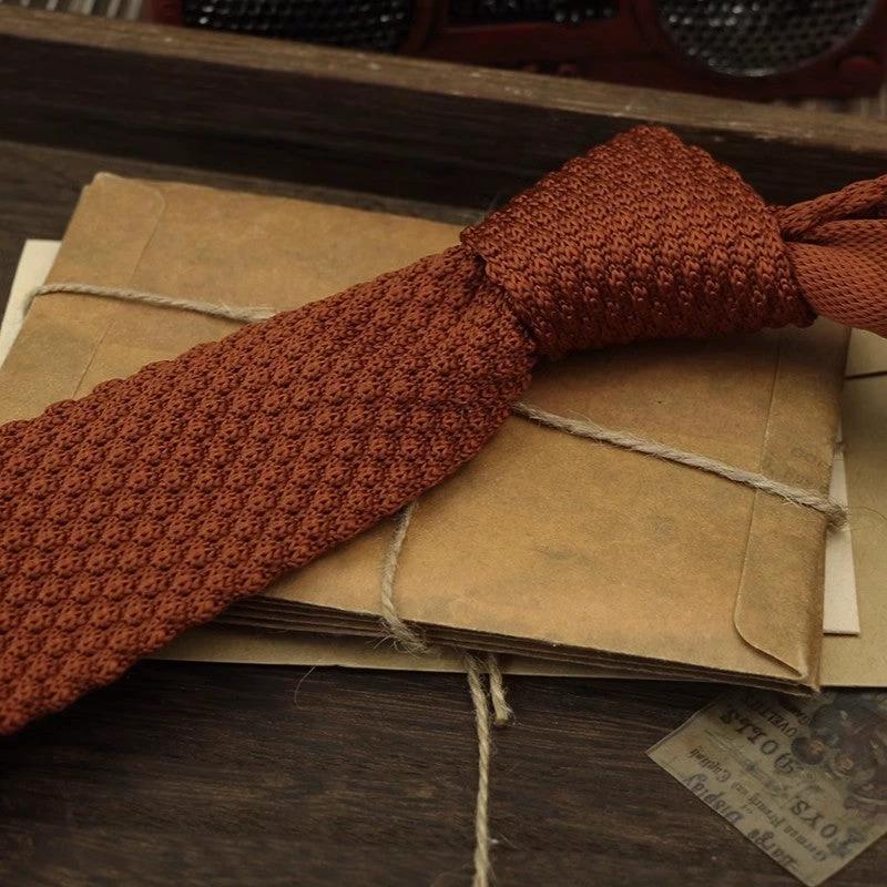 Narrow Woolen Knitted Tie For Men by GJG Denim