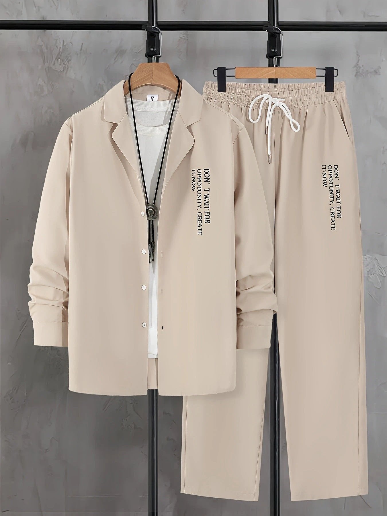 Fashion Trend Color Gradient Long Sleeve Shirt Trousers Suit by GJG Denim
